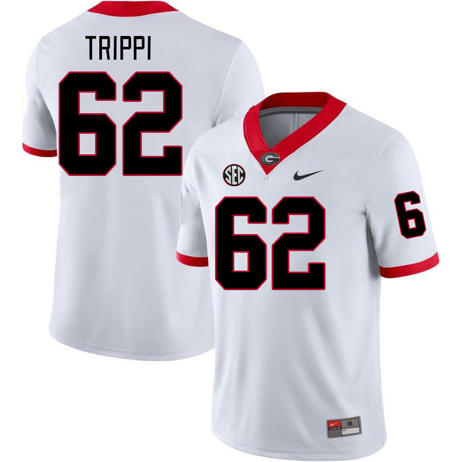 #62 Charley Trippi Georgia Bulldogs Jerseys Football Stitched-White